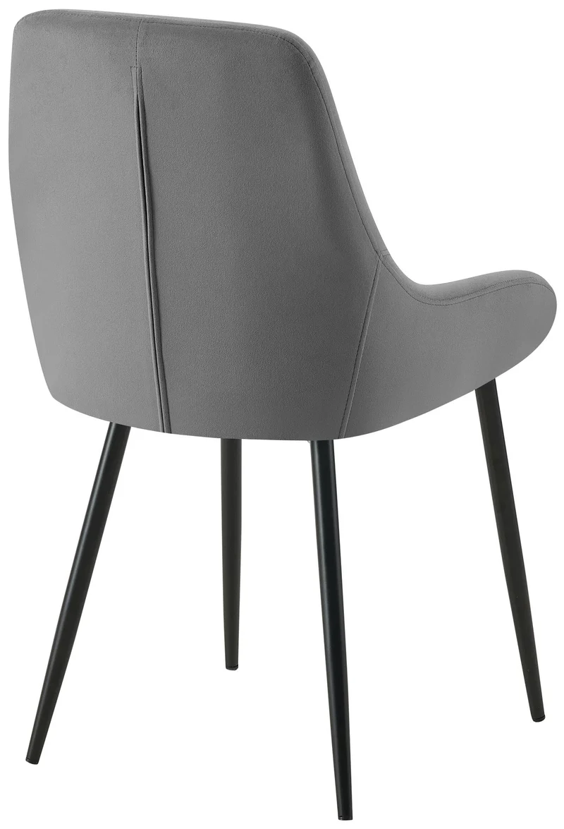 Chaise de salle à manger x1 élégance confort design moderne en velours gris foncé structure métallique noir 10_0007430