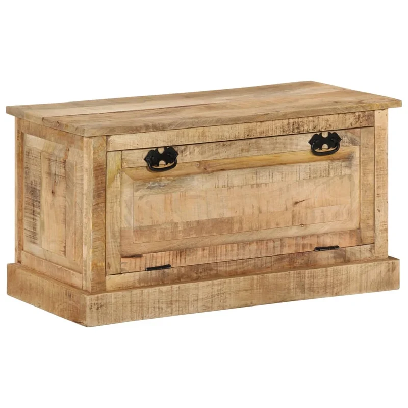 Banc banquette de rangement de chaussures avec 2 grands compartiments 85 x 40 x 45 cm bois de manguier brun DEC024760