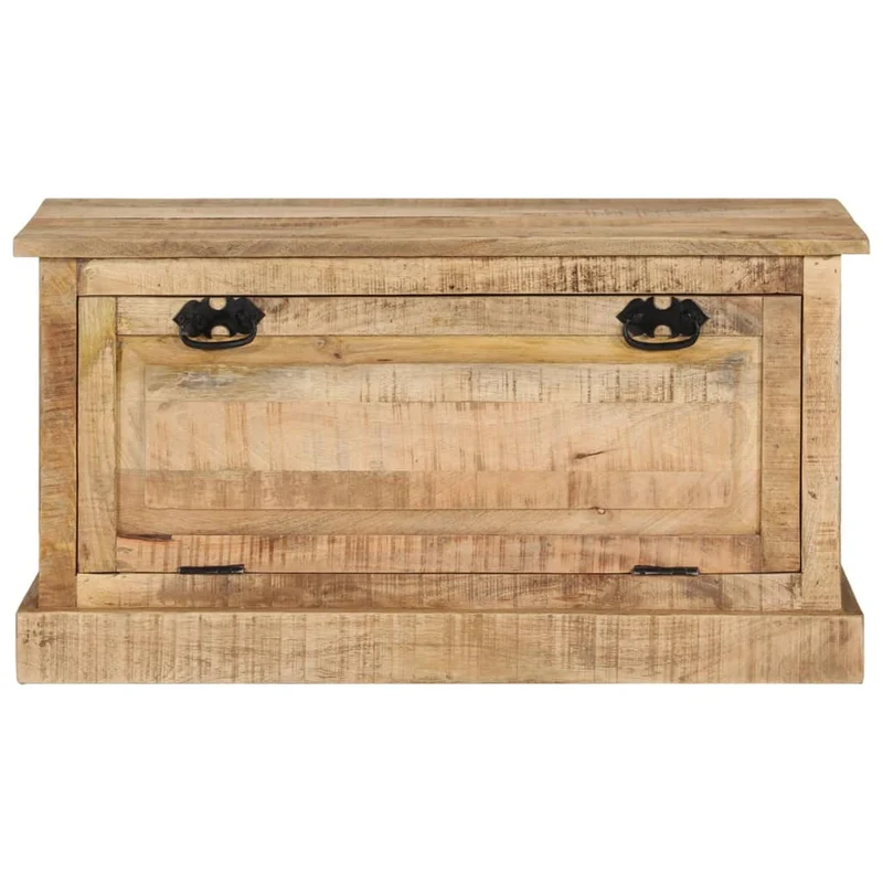 Banc banquette de rangement de chaussures avec 2 grands compartiments 85 x 40 x 45 cm bois de manguier brun DEC024760