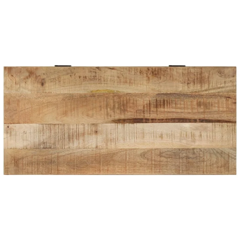 Banc banquette de rangement de chaussures avec 2 grands compartiments 85 x 40 x 45 cm bois de manguier brun DEC024760