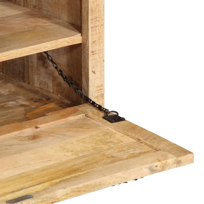 Banc banquette de rangement de chaussures avec 2 grands compartiments 85 x 40 x 45 cm bois de manguier brun DEC024760