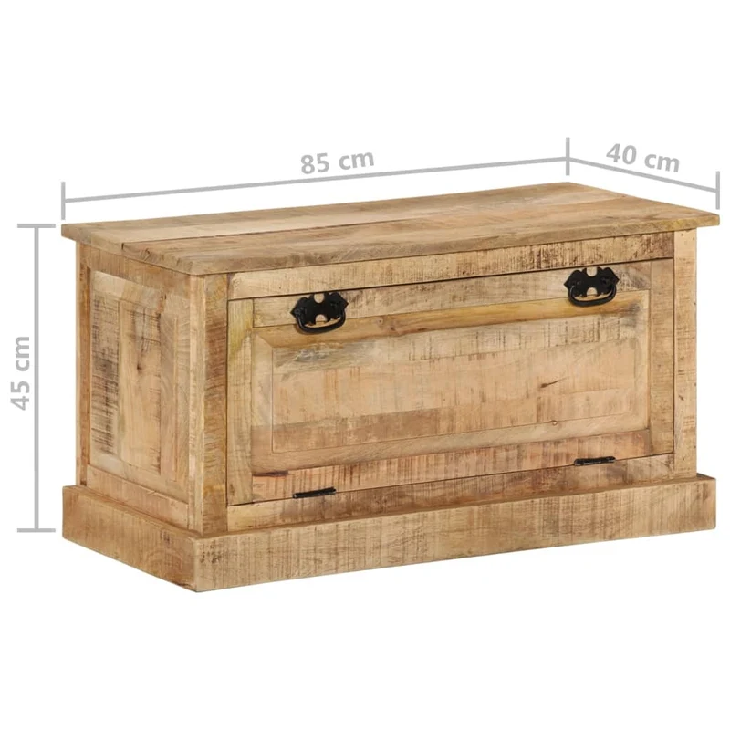 Banc banquette de rangement de chaussures avec 2 grands compartiments 85 x 40 x 45 cm bois de manguier brun DEC024760