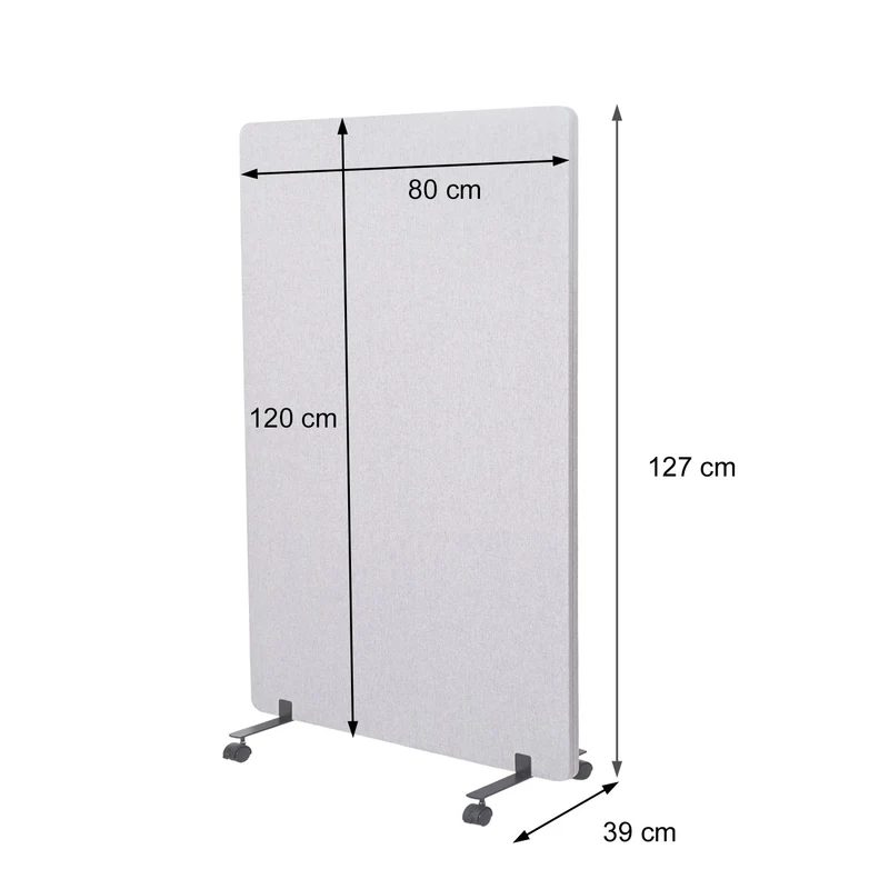 Cloison acoustique paravent de bureau séparateur de pièce tableau d'affichage à double paroi 127x80 cm en tissu marron-gris 04_0006426