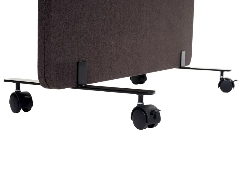 Cloison acoustique paravent de bureau séparateur de pièce panneau d'affichage à double paroi 167 x 80 cm tissu marron-gris 04_0006423