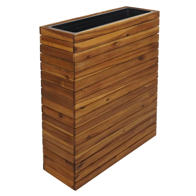 Jardinière pot de fleur 77 x 63 x 23 cm extérieur bois d'acacia marron 04_0007215