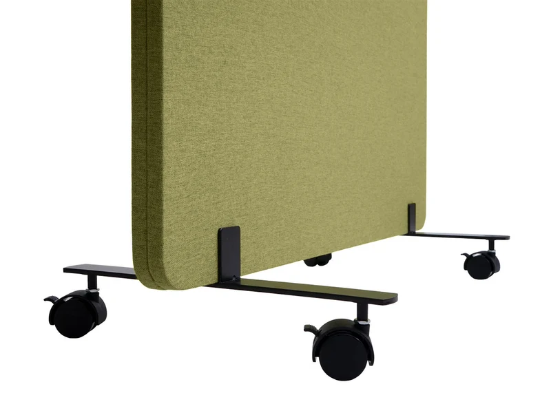 Cloison acoustique double paroi paravent de bureau séparateur de pièce panneau d'affichage en tissu vert 147x80 cm 04_0006421
