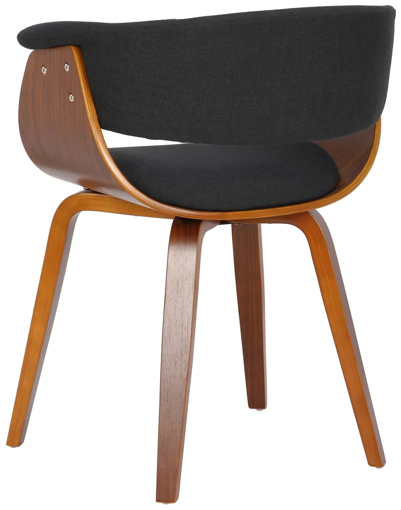 Lot de 2 chaises de la salle à manger design retro en structure en bois et assise en tissu noir 10_0001690