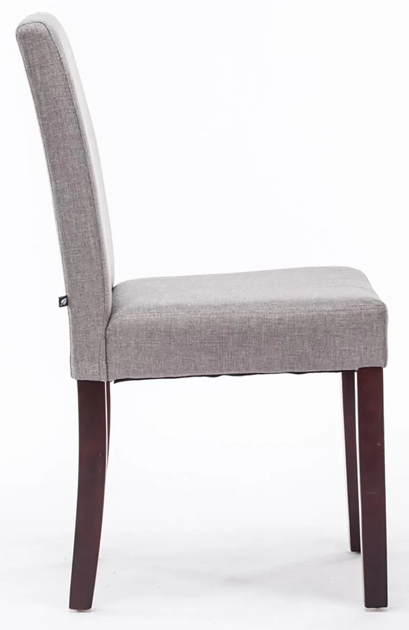 Chaise de salle à manger x1 design moderne en tissu gris clair et pieds en bois marron 10_0002030