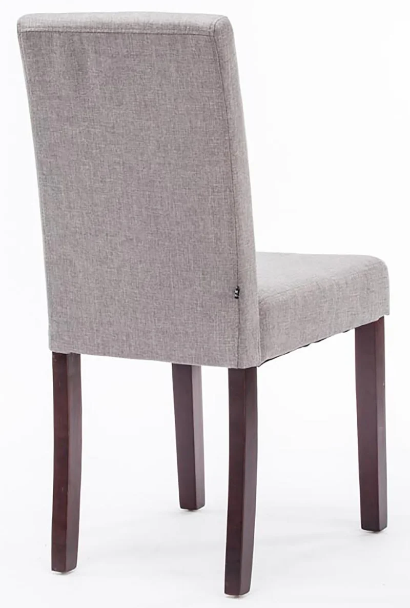 Chaise de salle à manger x1 design moderne en tissu gris clair et pieds en bois marron 10_0002030