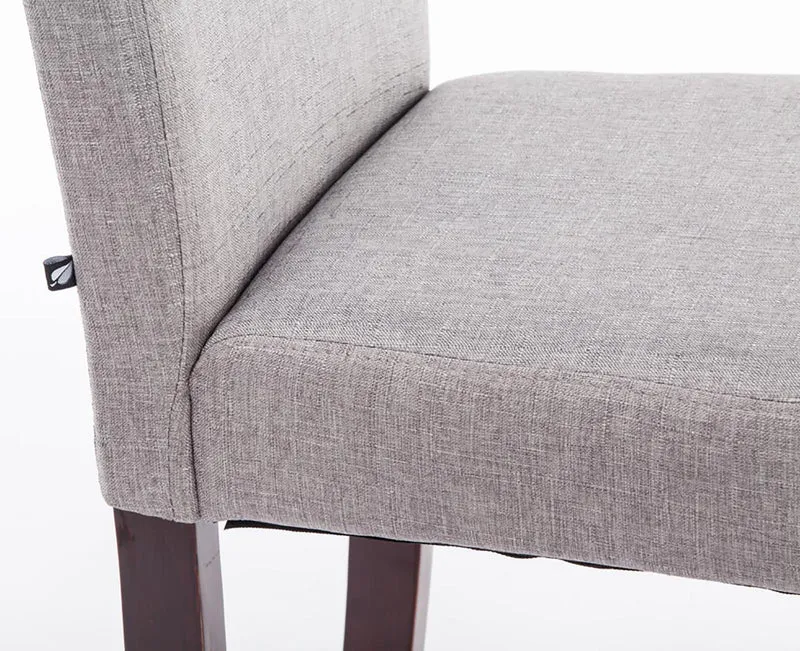 Chaise de salle à manger x1 design moderne en tissu gris clair et pieds en bois marron 10_0002030