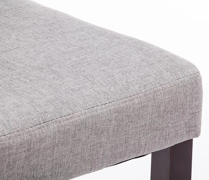 Chaise de salle à manger x1 design moderne en tissu gris clair et pieds en bois marron 10_0002030