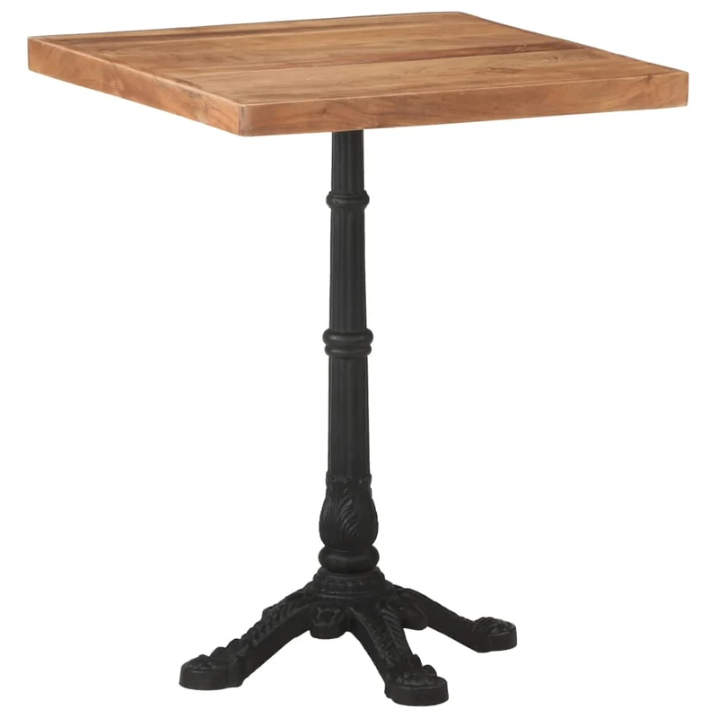 Table d'appoint auxiliaire table bistro 60 x 60 x 76 cm bois d'acacia et fonte DEC036529