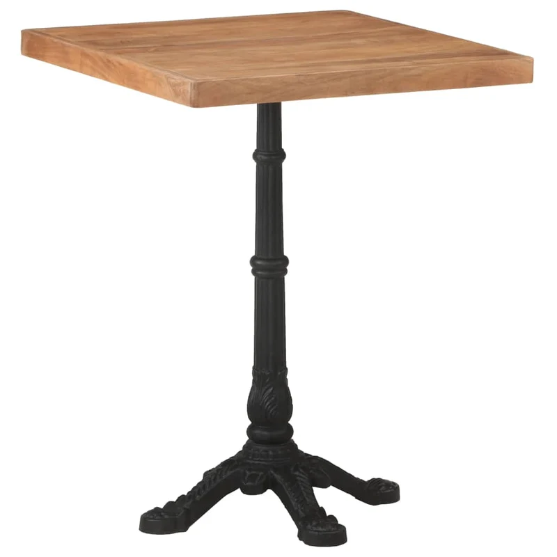 Table d'appoint auxiliaire table bistro 60 x 60 x 76 cm bois d'acacia et fonte DEC036529