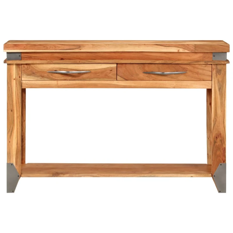 Table console avec tiroirs 110 x 34 x 74 cm bois d'acacia massif et MDF DEC032893