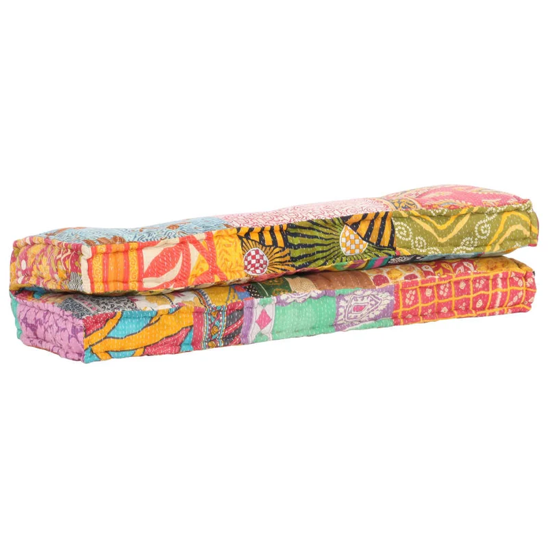 Coussin de canapé-palette 100 % coton 120 x 80 x 39 cm multicolore patchwork DEC021313