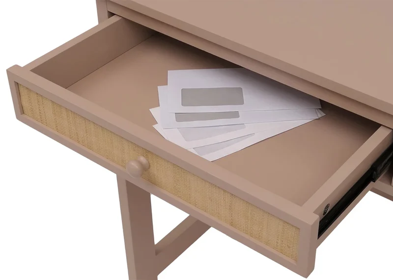 Bureau table de travail bureau pour ordinateur portable avec tiroirs 78 × 110 × 60 cm bois taupe clair 04_0009482