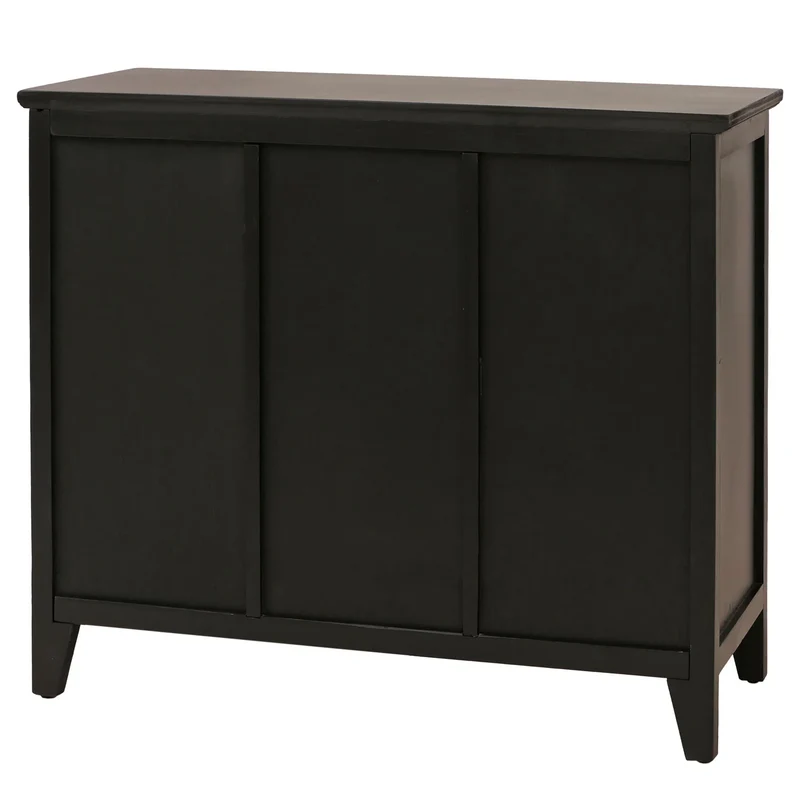 Commode style apothicaire vintage industriel avec 8 tiroirs et 2 compartiments meuble de rangement bois et métal noir 04_0009120