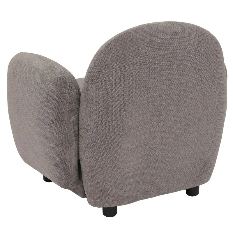 Fauteuil lounge design en tissu chenille gris clair avec accoudoirs moderne confortable 04_0009027