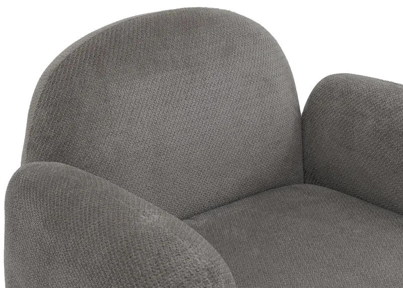 Fauteuil lounge design en tissu chenille gris clair avec accoudoirs moderne confortable 04_0009027