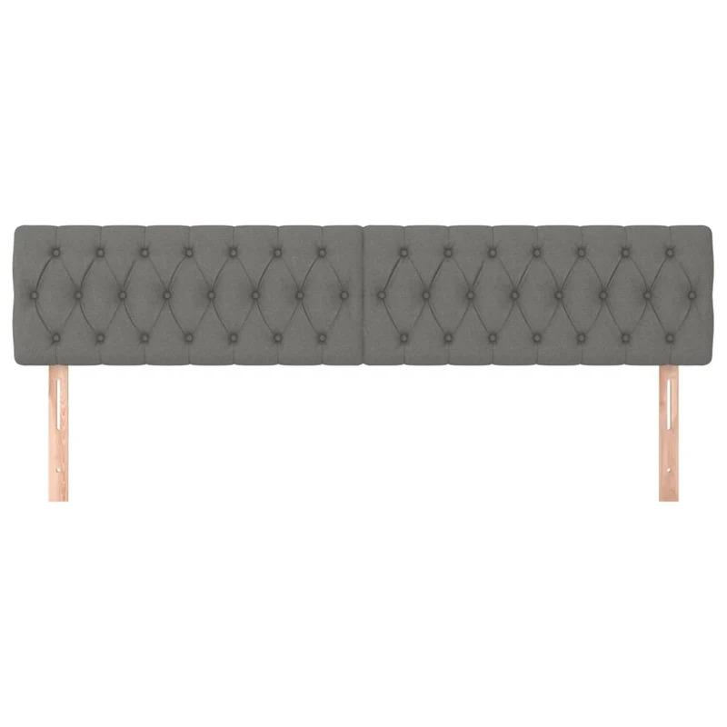 Tête de lit accessoire couchage chambre à coucher meuble capitoné 2 parties 100 x 7 x 78/88 cm tissu gris foncé TDL0206373