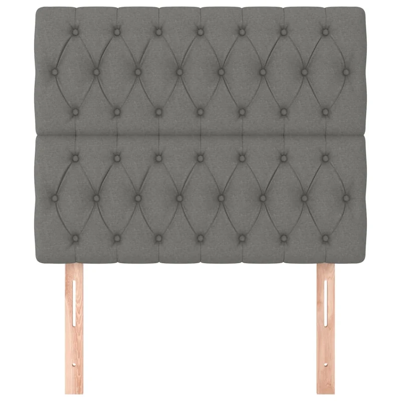 Tête de lit accessoire couchage chambre à coucher meuble capitonné 2 parties 100 x 7 x 78/88 cm tissu gris foncé TDL0206372