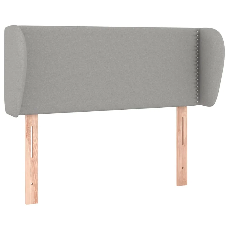 Tête de lit accessoire couchage chambre à coucher meuble avec rebord latéral 93 x 23 x 78/88 cm tissu gris clair TDL0205085
