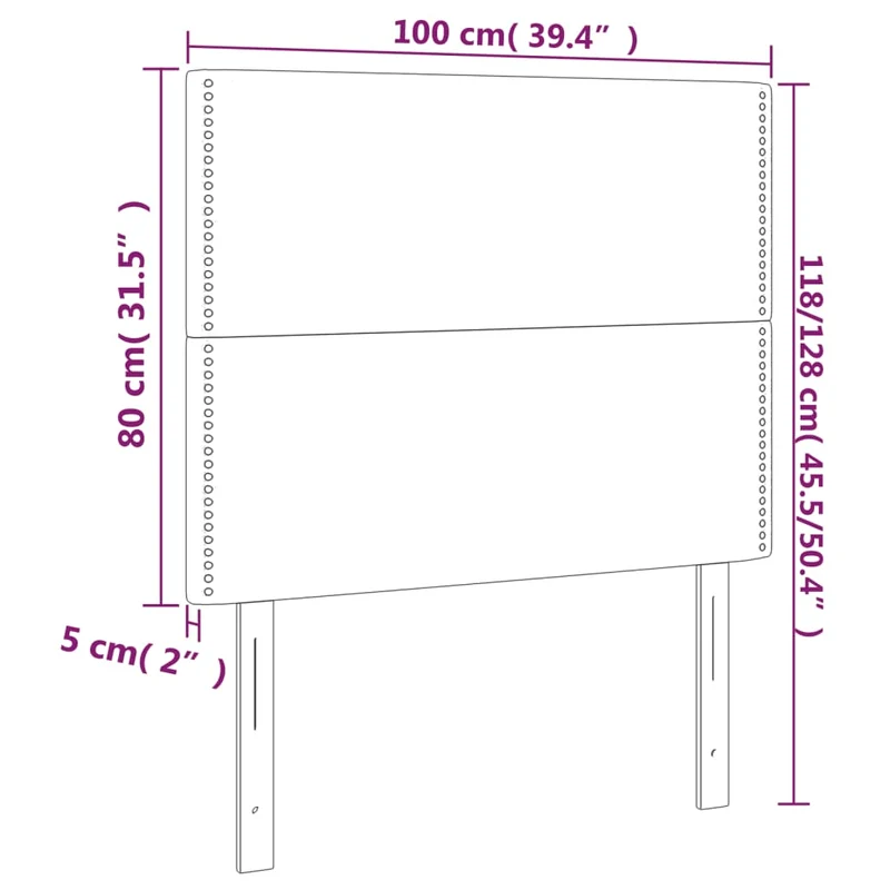 Tête de lit accessoire couchage chambre à coucher meuble capitonné 2 parties 100 x 5 x 78/88 cm tissu gris foncé TDL0206388