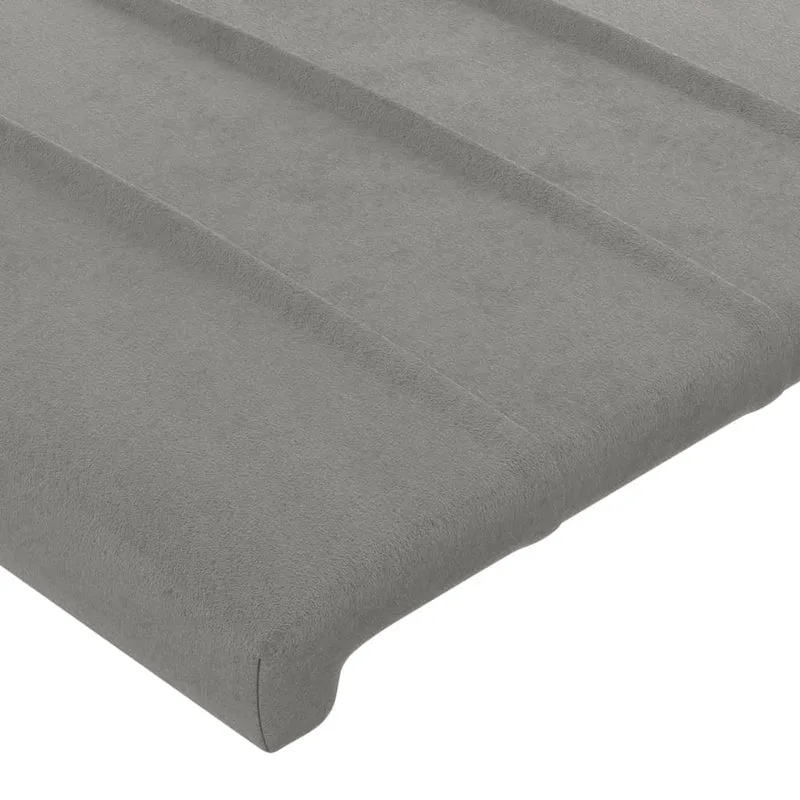Tête de lit accessoire couchage chambre à coucher meuble avec rebord latéral 163 x 23 x 78/88 cm tissu velours gris clair TDL0205210