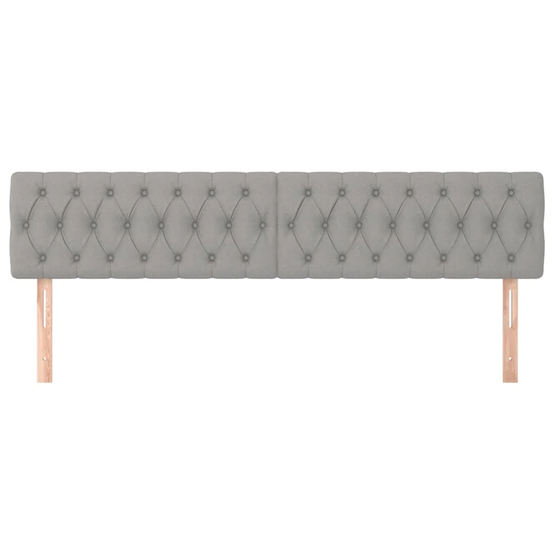 Tête de lit accessoire couchage chambre à coucher meuble capitonné 2 parties 100 x 7 x 78/88 cm tissu gris clair TDL0206438