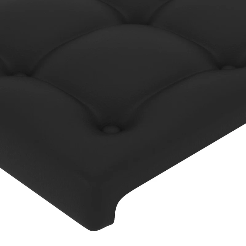 Tête de lit accessoire couchage chambre à coucher meuble capitonné 2 parties 100 x 5 x 78/88 cm synthétique noir TDL0206283