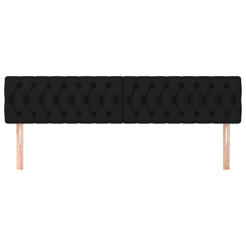 Tête de lit accessoire couchage chambre à coucher meuble capitonné 2 parties 100 x 7 x 78/88 cm tissu noir TDL0206264