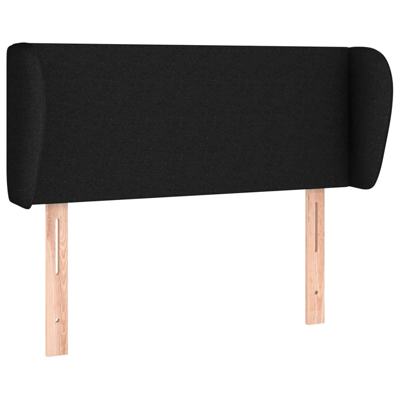 Tête de lit accessoire couchage chambre à coucher meuble avec rebord latéral 103 x 23 x 78/88 cm tissu noir TDL0204594