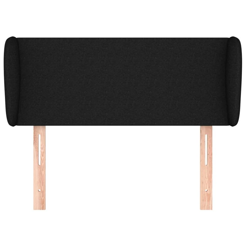 Tête de lit accessoire couchage chambre à coucher meuble avec rebord latéral 103 x 23 x 78/88 cm tissu noir TDL0204594