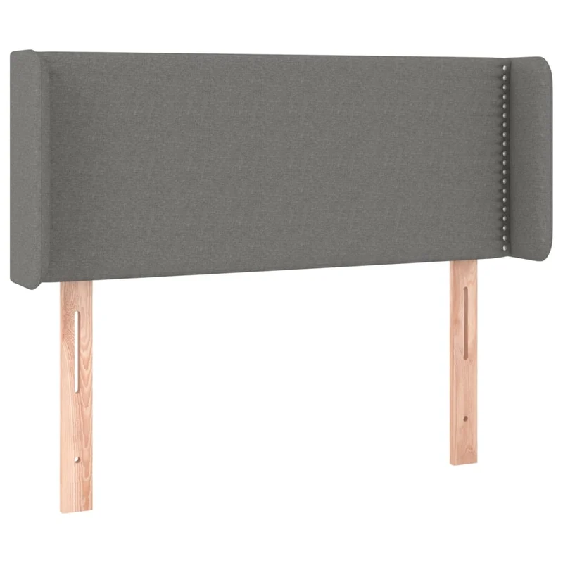 Tête de lit accessoire couchage chambre à coucher meuble avec rebord latéral 103 x 16 x 78/88 cm tissu gris foncé TDL0205065