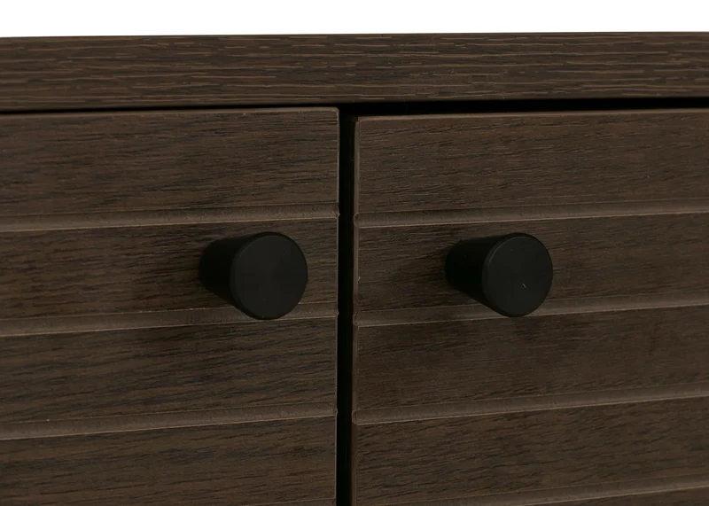 Bibliothèque design scandinave 200 cm étagère haute avec rangements et portes en bois foncé et métal 04_0009761