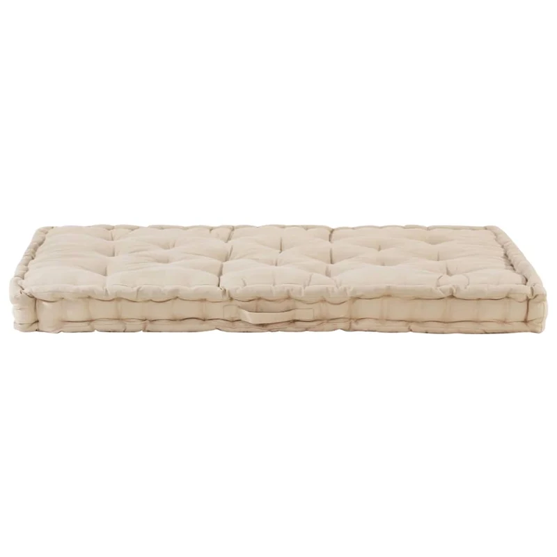 coussin de canapé palette 100 % coton 120x80x10 cm beige DEC021814