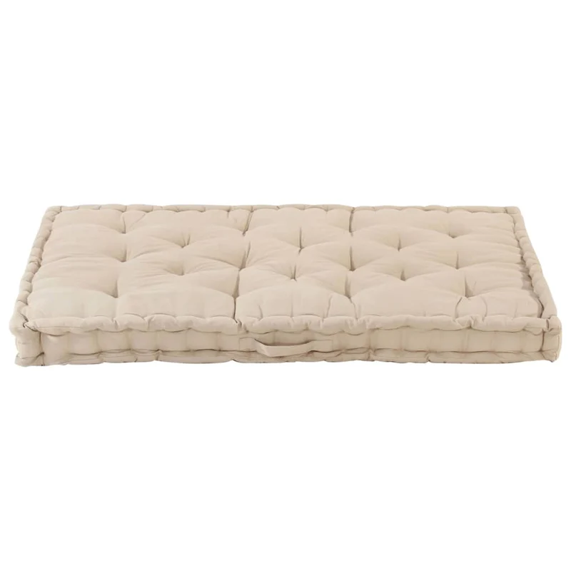 coussin de canapé palette 100 % coton 120x80x10 cm beige DEC021814