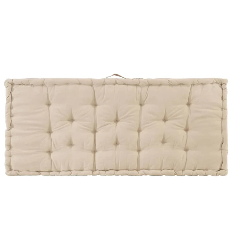 coussin de canapé palette 100 % coton 120x80x10 cm beige DEC021814