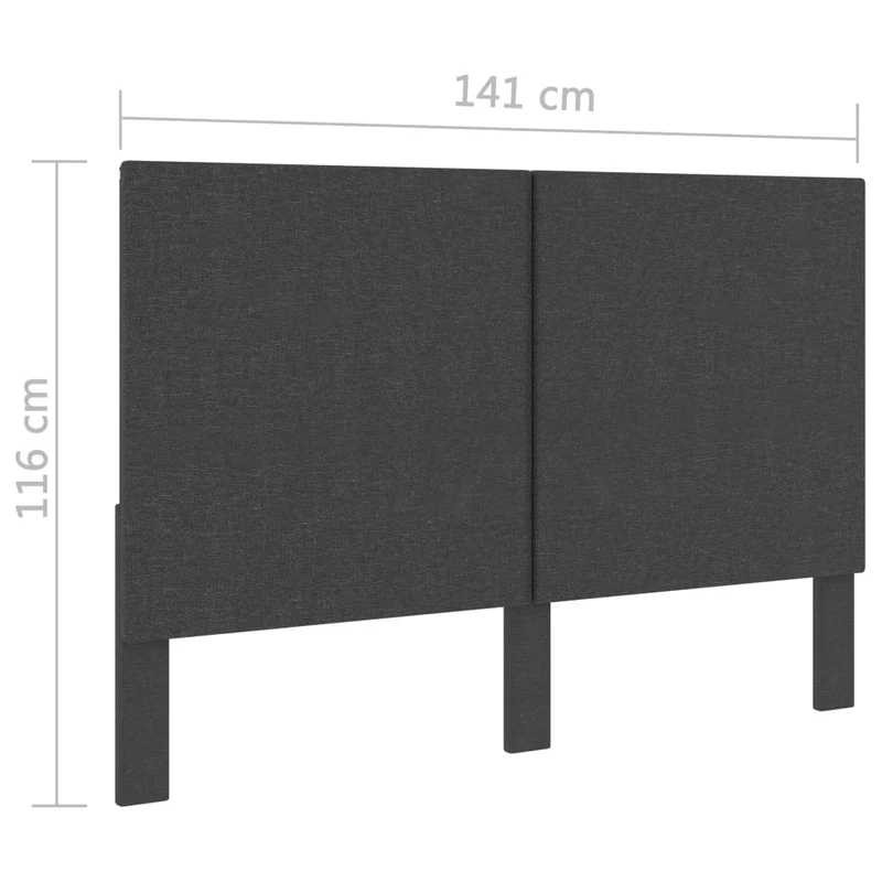 Tête de lit accessoire couchage chambre à coucher meuble 140 x 200 cm tissu gris foncé TDL0203156
