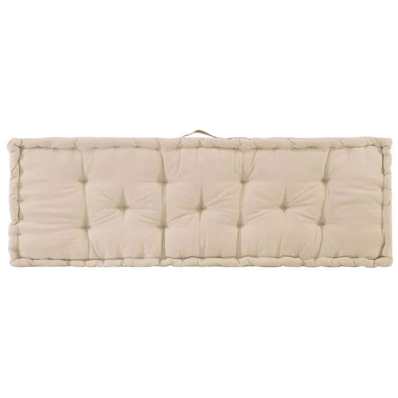 Coussins de palette canapé de sol dossier assise en coton beige DEC021326