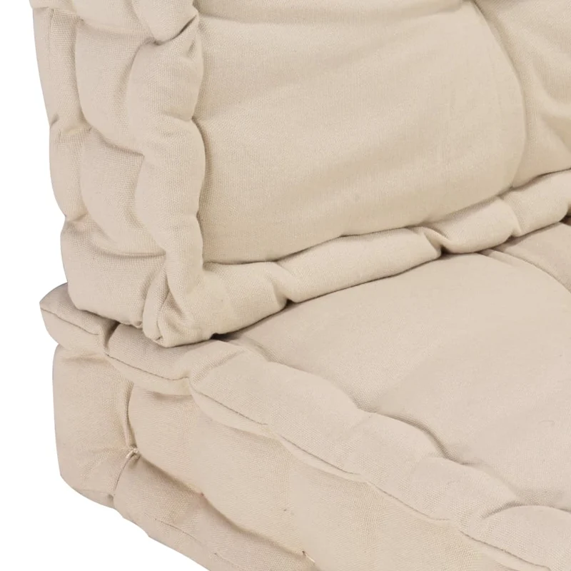 Coussins de palette canapé de sol dossier assise en coton beige DEC021326