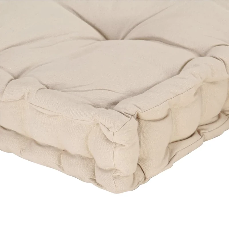 Coussins de palette canapé de sol dossier assise en coton beige DEC021326