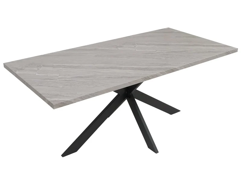 Table à manger rectangulaire moderne 180 x 90 x 76 cm pour 8 personnes en MDF gris 04_0009256