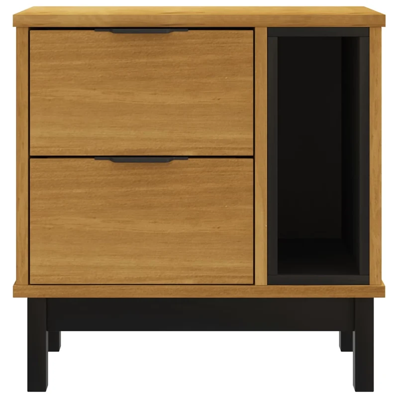 Table de chevet avec 2 tiroirs et 1 compartiment ouvert 49 x 35 x 50 cm bois de pin DEC033912