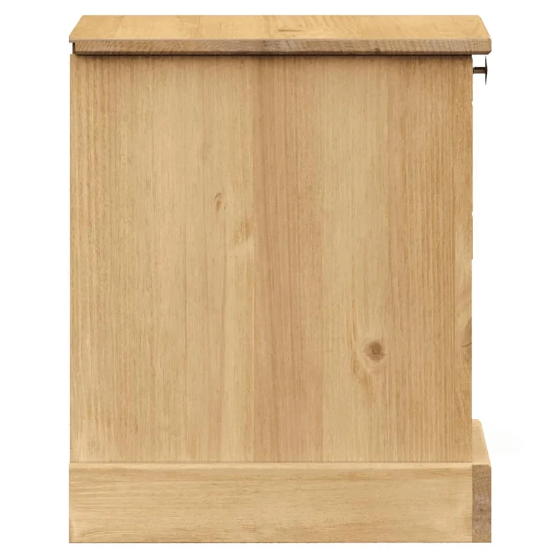Table de chevet avec tiroir et compartiment ouvert 42 x 35 x 42 cm bois de pin MDF et métal DEC034718