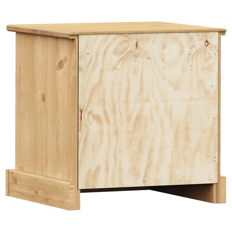 Table de chevet avec tiroir et compartiment ouvert 42 x 35 x 42 cm bois de pin MDF et métal DEC034718