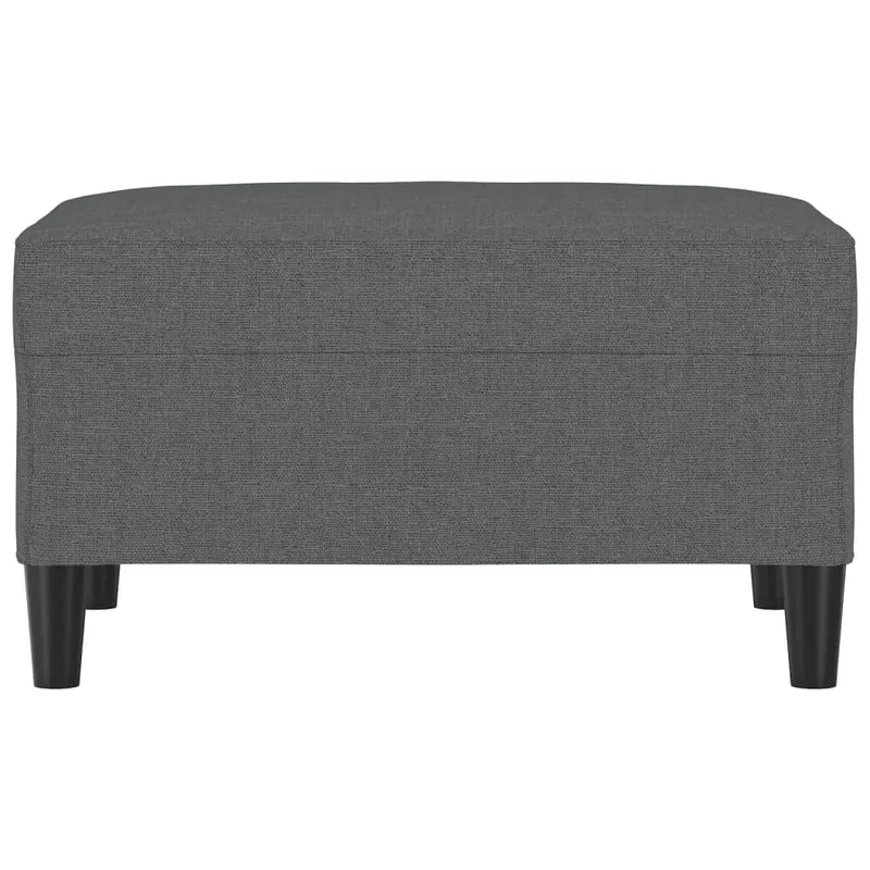 Repose-pieds rectangulaire moderne en tissu gris anthracite 70 × 55 cm DEC030323