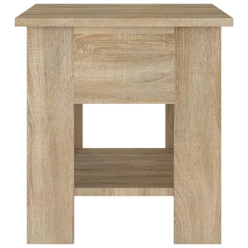 Petite table basse table d'appoint chevet avec étagère 40 x 40 x 42 cm bois d'ingénierie couleur chêne DEC038930