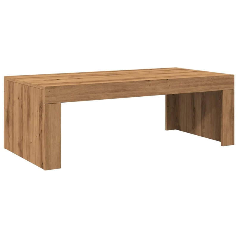 Table basse rectangulaire en bois d’ingénierie – Style moderne couleur chêne 102 x 50 x 35 cm DEC038291
