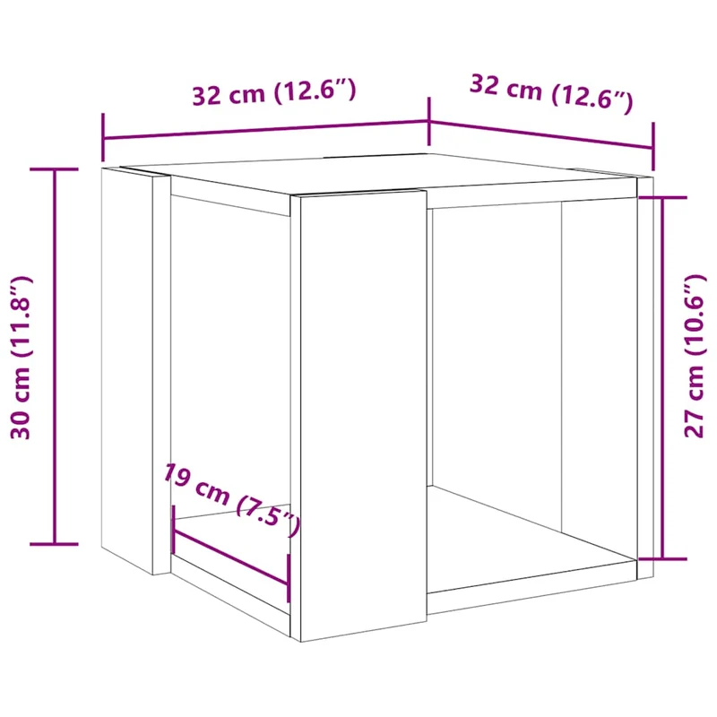 Table basse de salon table d'appoint bout de canapé 32 x 32 x 30 cm bois d'ingénierie blanc DEC037858